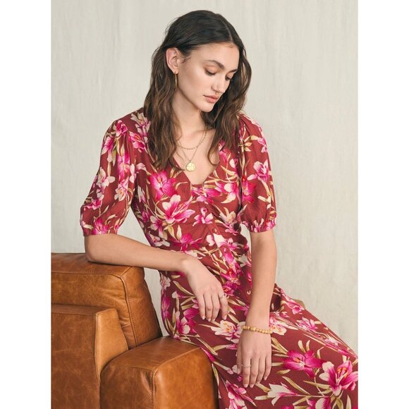 🆕FAHERTY Sorrento Maxi Dress Tropical Floral Small 4 - Picture 5 of 12
